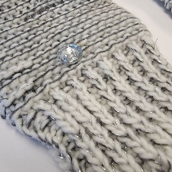 Totes Womens Finger Fingerless Mitten Gloves Adjustable Gray White One Size O/S - Picture 3 of 7